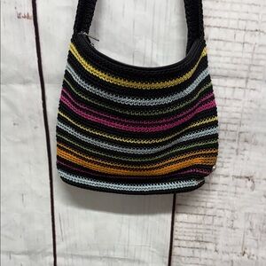 SAK Black Multi Colored stripes bag